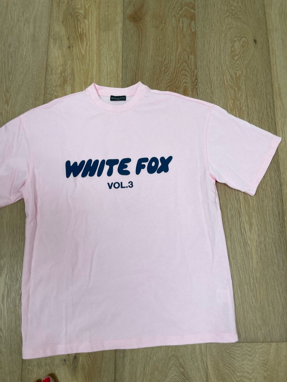 White Fox Vol.3 Pink Logo Tee  NWOT XXS oversized